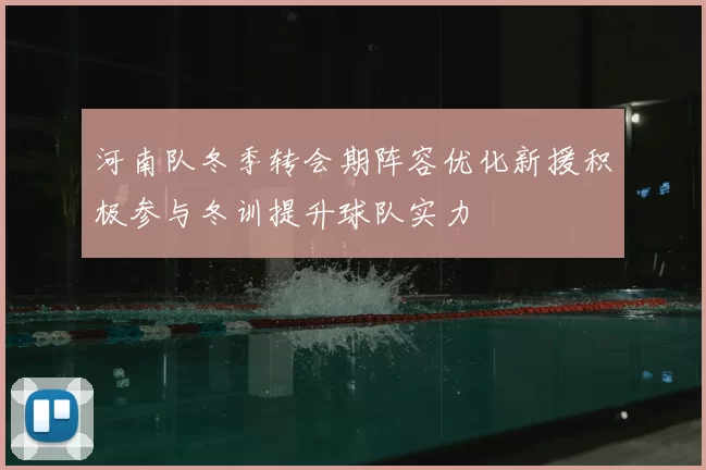 河南队冬季转会期阵容优化新援积极参与冬训提升球队实力